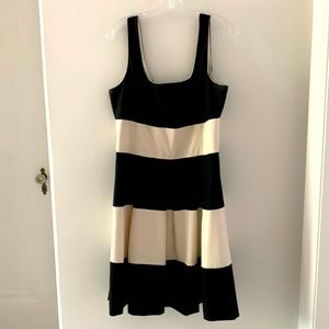 Banana Republic a-line tank dress in black and white stripe